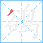 鹆的笔顺分步图1